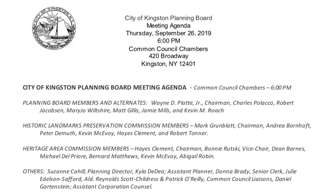 VIDEO: Special Joint Meeting on the Kingstonian Project (9/26/19)